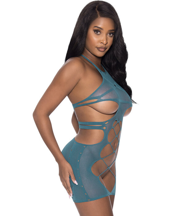 Magic Silk Halterjurk - One Size - Teal