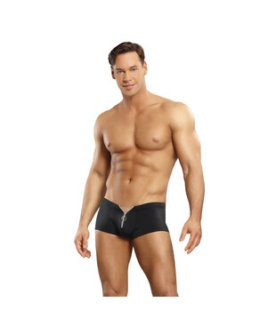Ritsbroek met Rode Cockring - S/M - Zwart