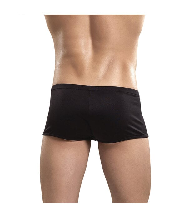 Male Power Ritsbroek met Rode Cockring - L/XL - Zwart