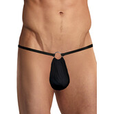 G-string met ring aan de voorkant - One Size - Zwart
