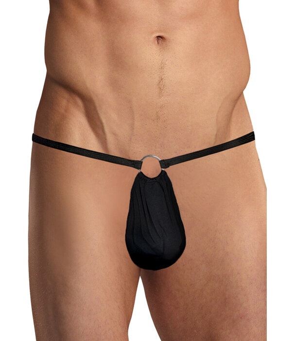 Male Power G-string met ring aan de voorkant - One Size - Zwart