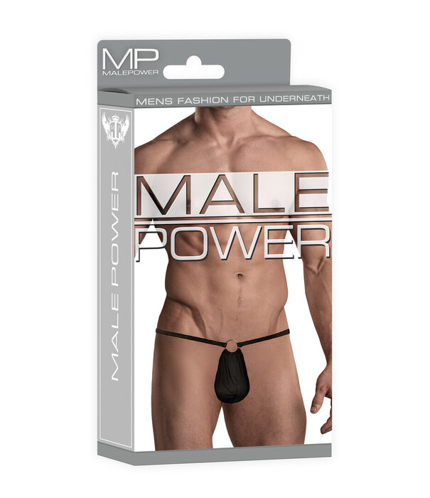 Male Power G-string met ring aan de voorkant - One Size - Zwart