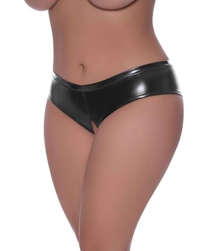 Low Rise Split Crotch Boy Short - 2X - Zwart