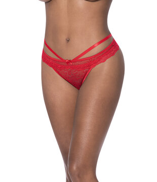 Peek-a-Boo Cheeky Panty - L/XL - Rood