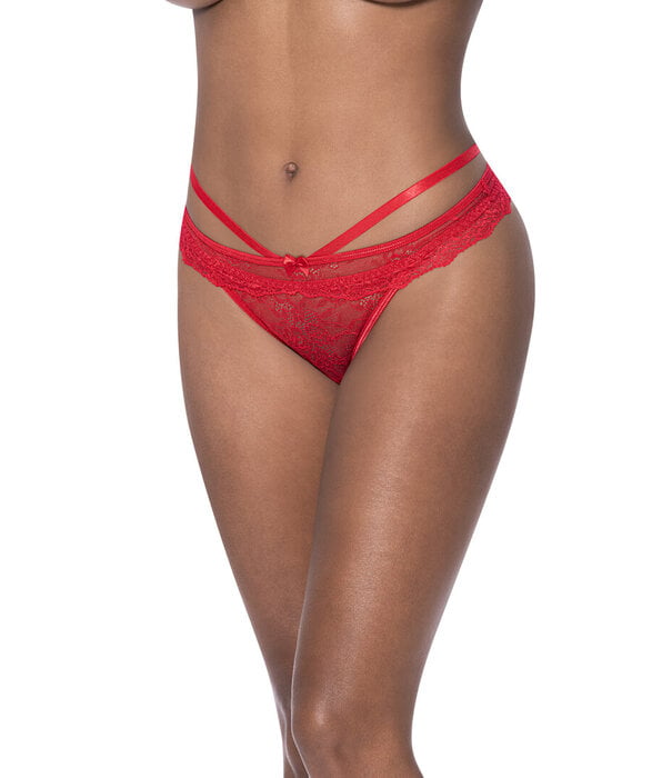 Magic Silk Peek-a-Boo Cheeky Panty - L/XL - Rood