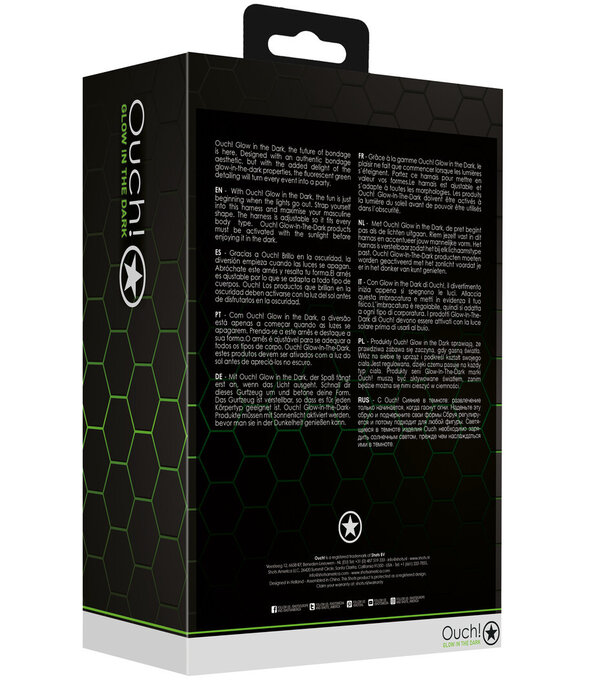 Ouch! by Shots Jockstrap met Buckle - Glow in the Dark - S/M