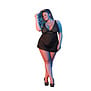 Babydoll met Open Rug en G-String Set - 2X - Zwart