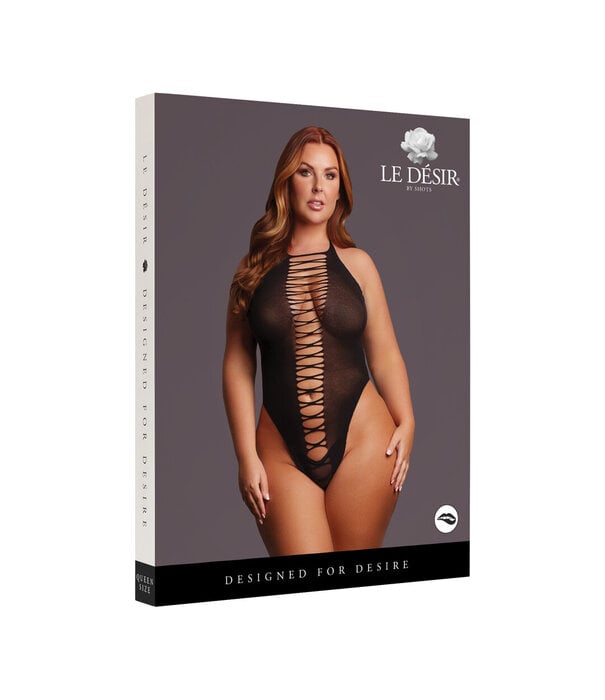 Le Désir by Shots Jordan - Open Work Body - Queen Size - Black