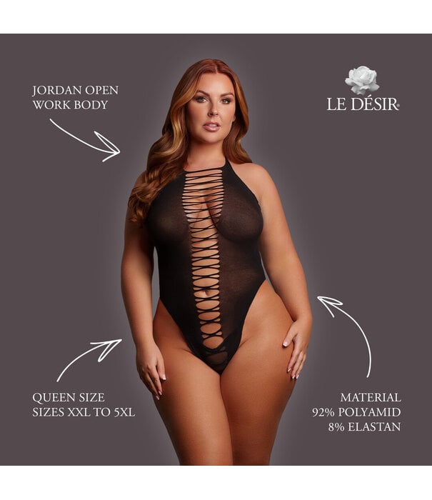 Le Désir by Shots Jordan - Open Work Body - Queen Size - Black