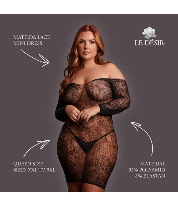 Le Désir by Shots Matilda - Lace Mini Dress - Queen Size - Black