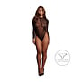 Roxy - Sexy Leopard Mesh Crotchless Bodysuit - One Size - Black
