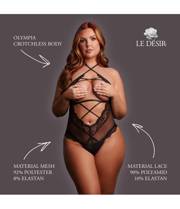 Le Désir by Shots Olympia - Crotchless Body - Queen Size - Black