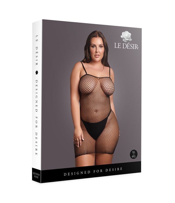 Le Désir by Shots Korte Jurk Visnet en Spaghetti Bandjes - OSX - Zwart