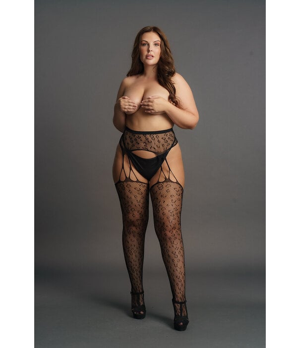 Le Désir by Shots Suspender Leopard Panty's - Plus Size