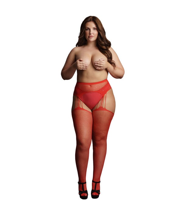 Le Désir by Shots Suspenders met rhinestones panty - Plus Size