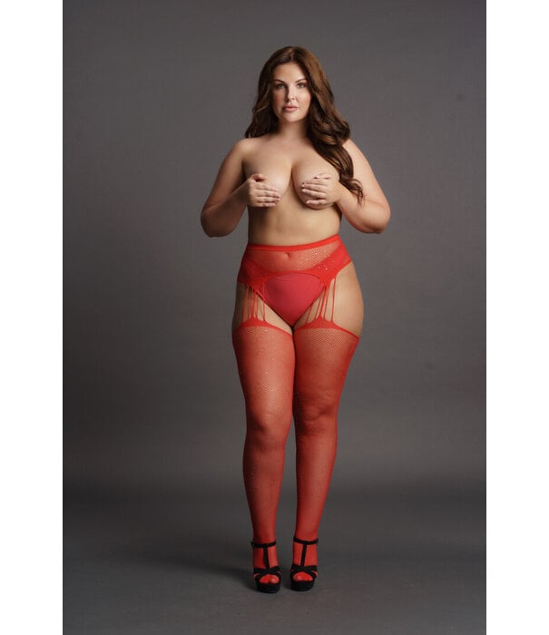 Le Désir by Shots Suspenders met rhinestones panty - Plus Size