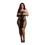 Knie-lange Kant- en Visnetjurk - Plus Size