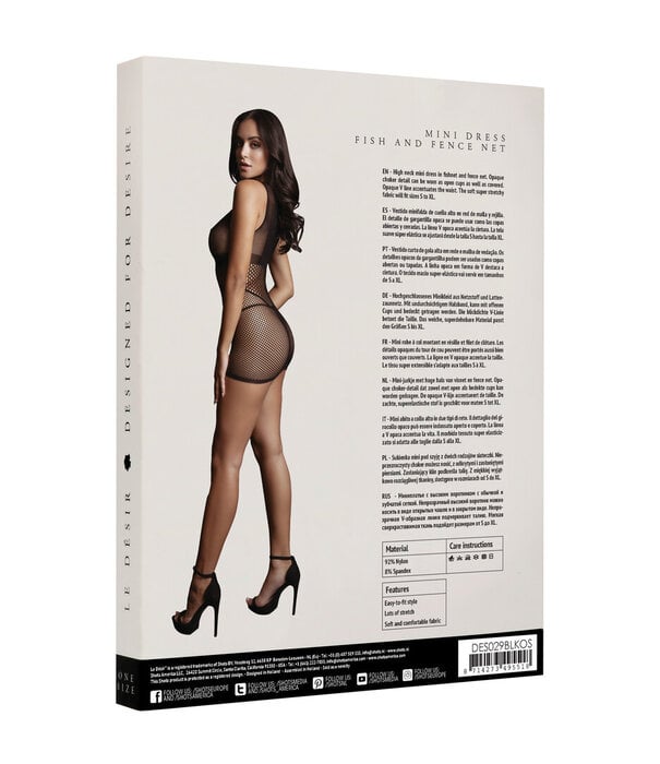 Le Désir by Shots Duo Net Open Cup Mini Dress - One Size