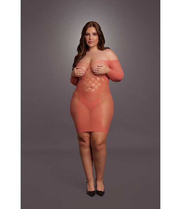 Le Désir by Shots Langarm Net Mini Jurk - Queen Size