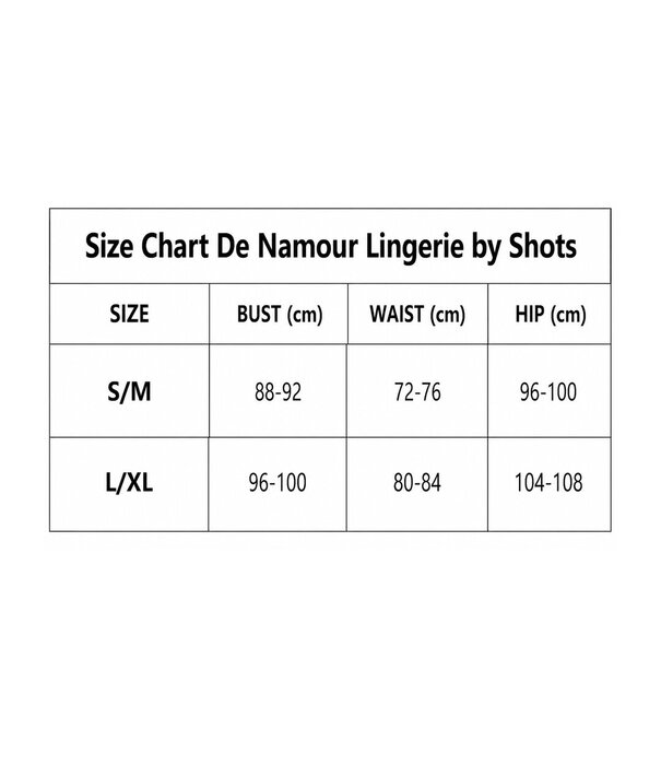 De Namour Lingerie by Shots Transparante Kant Babydoll met String - L/XL - Zwart