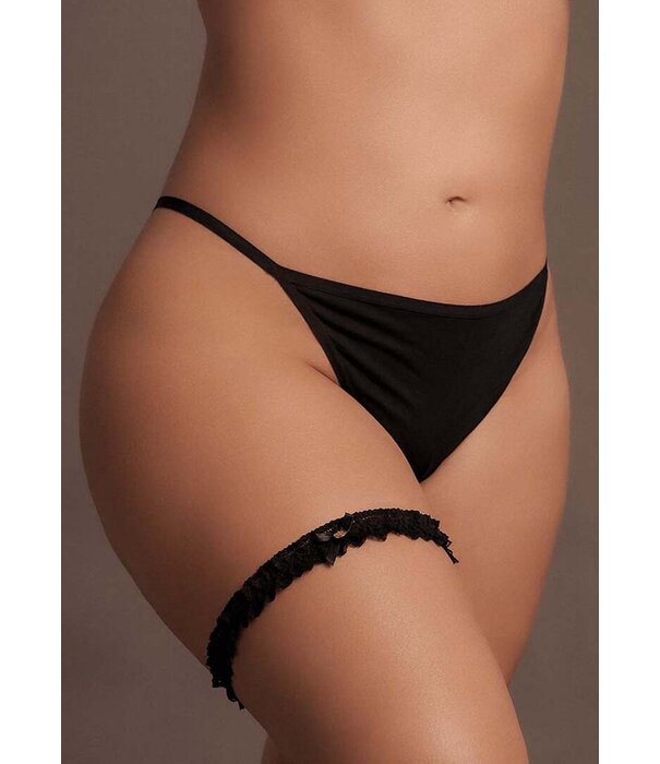Le Désir by Shots Noel - Elastische Kanten Garter met Gouden Details - Plus Size