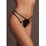 Faye - Kant String met Verstelbare Slides en Gouden Details - One Size