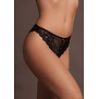 Zoé - Elastische Kant Slip met Rugvetering en Gouden Details - One Size