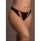 Milou - Elastische Mesh Slip met Open Kruideniers en Gouden Details - Plus Size