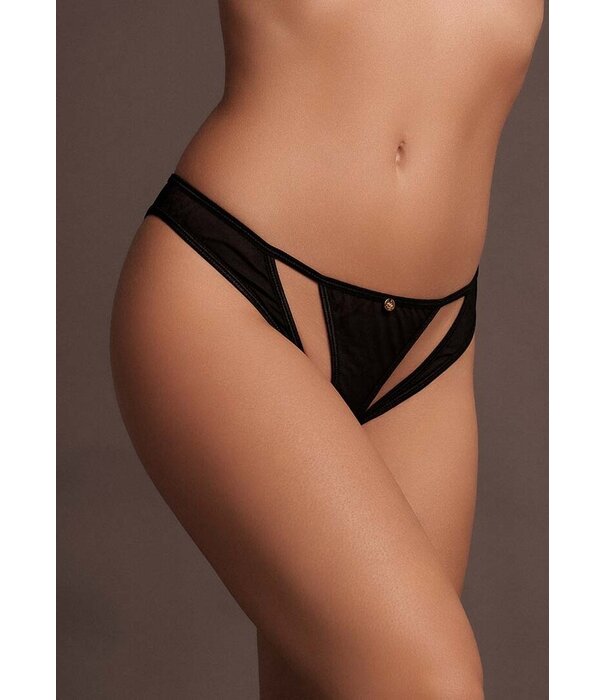 Le Désir by Shots Milou - Elastische Mesh Boxer met Open Kruis en Gouden Details - One Size