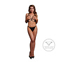 Triangel bh met open cups, kant en verstelbare bandjes - Zwart