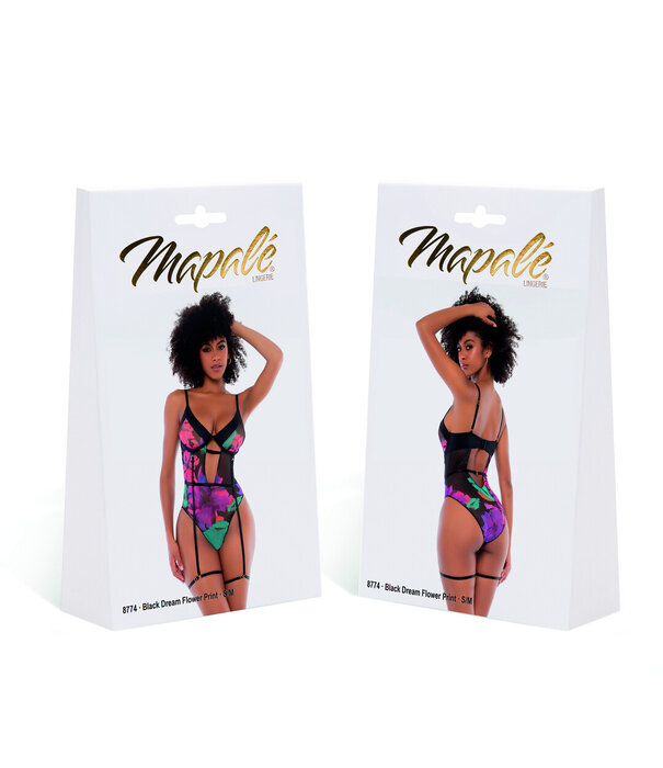 Mapalé Teddy - S/M - Zwart Dream Flower Print