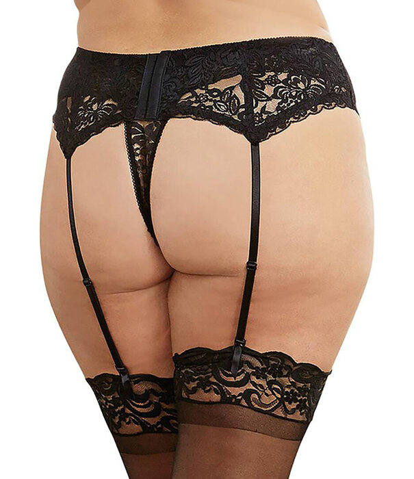 Dreamgirl Kant Garterband Diamant - Zwart
