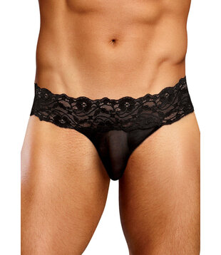 Micro Thong Pinch Back - S/M - Zwart