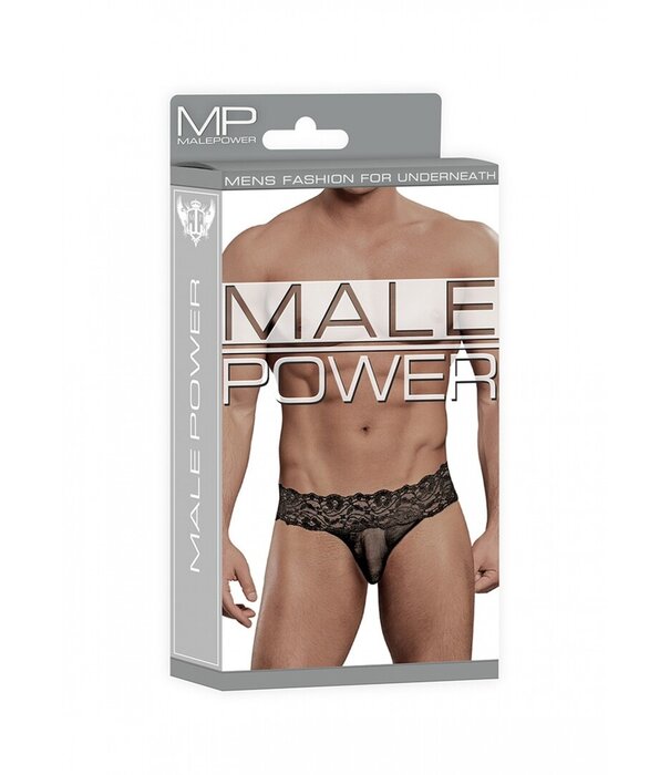 Male Power Micro Thong Pinch Back - L/XL - Zwart