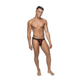 Micro Thong met Rode Cockring - S/M - Zwart