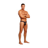 Micro G-string met Rode Cockring - S/M - Zwart