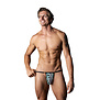 Verstelbare G-String met Zwarte Cockring - Één Maat - Multicolor Dierlijk