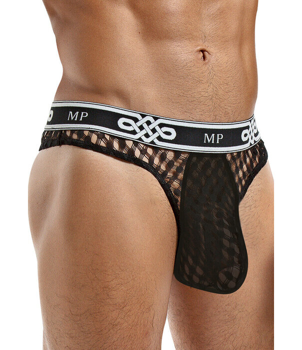 Male Power Lo Rise Thong - S/M - Zwart