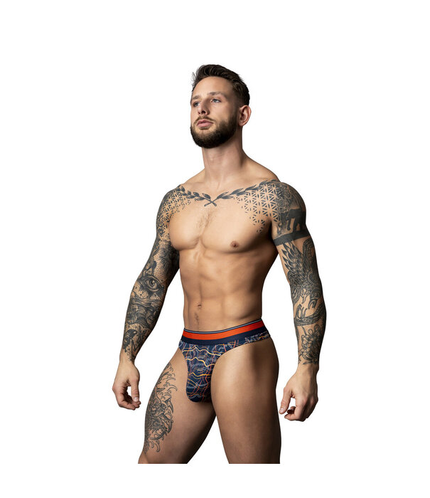 Male Power Tanga - S/M - Marine Marmer