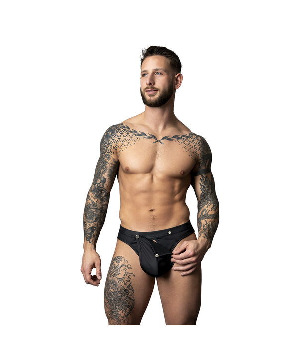 Male Power Snap Off Tanga - S/M - Zwart