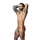 Uplift Jock met Cobalt Cockring - L/XL - Grijs/Oranje