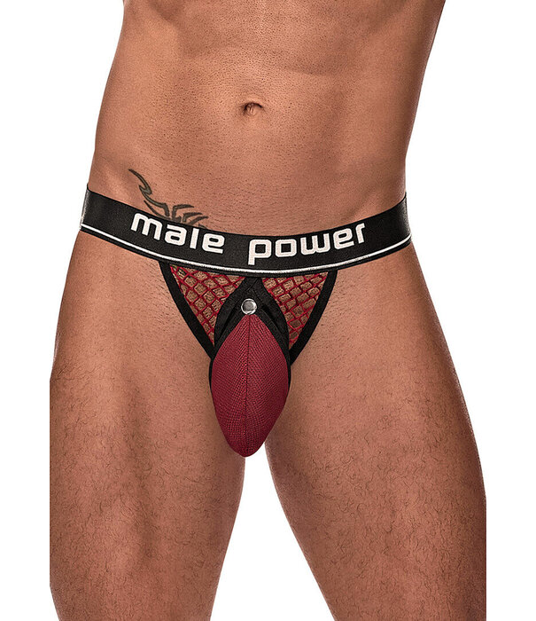 Male Power Cock Ring Jock - S/M - Bordeaux