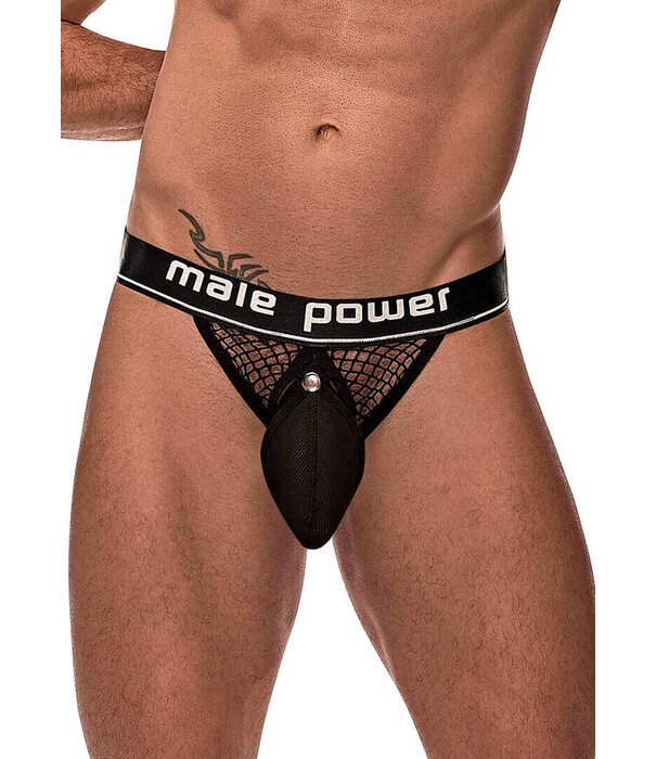Male Power Cock Ring Jock - L/XL - Zwart