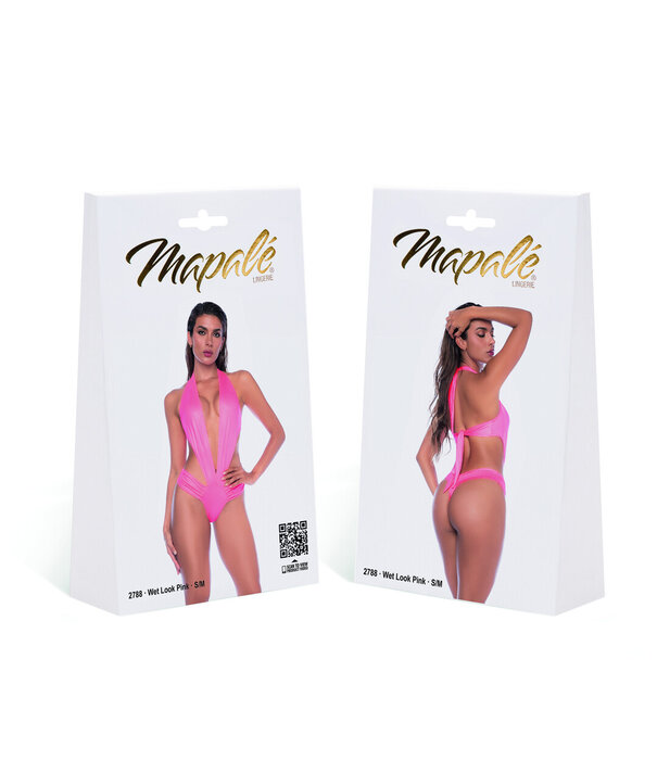 Mapalé Bodysuit - L/XL - Wet Look Roze