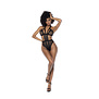Pretty Little Rocker - Mesh Halter Bodysuit - S/M - Zwart