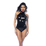 Lace-up Halter Bodysuit - XL - Glanzend Zwart