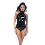 Lace-up Halter Bodysuit - L - Glanzend Zwart