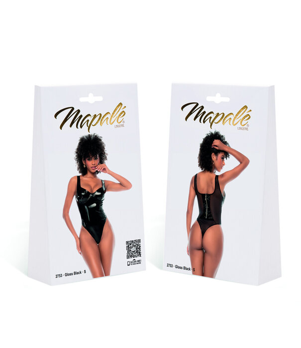 Mapalé Bodysuit - M - Glanzend Zwart