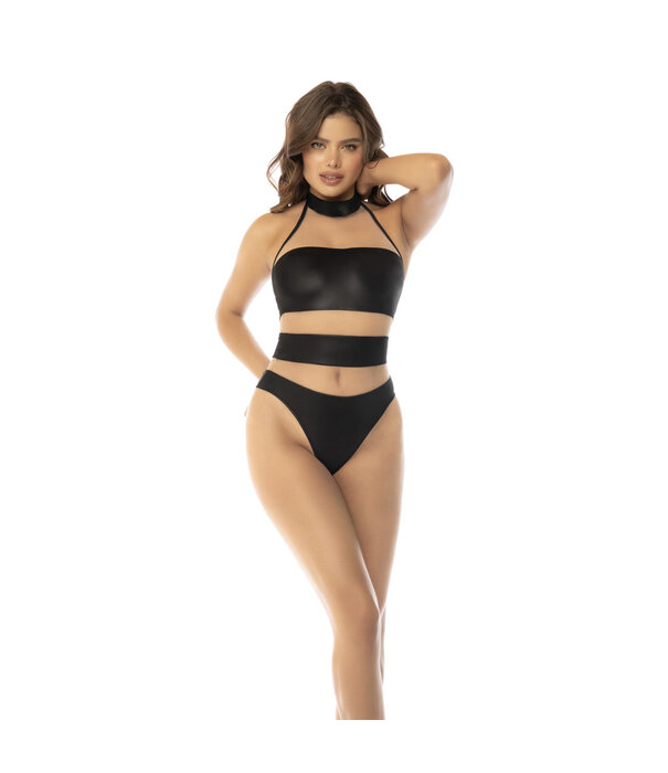 Mapalé Halter Bodysuit - L - Nude/Zwart