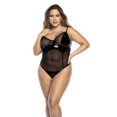 Bodysuit - 3/4X - Nat zwart